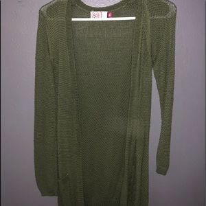 Army green cardigan